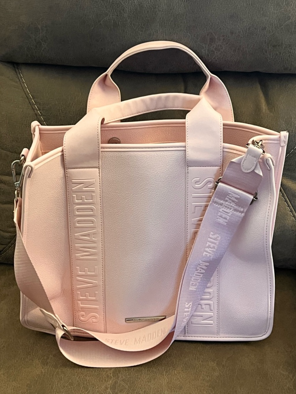 Steve Madden Light Pink Laptop Tote with Removable Strap